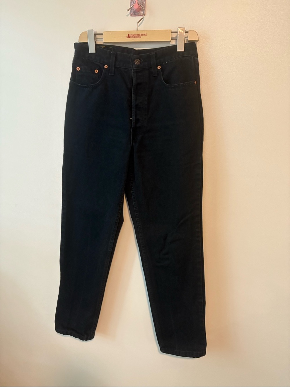 Vintage 90s Levi’s Black Button Fly Straight Leg Jeans - Orange Tab